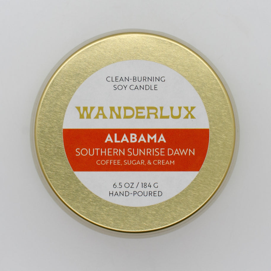 Wanderlux Alabama Southern Sunrise Dawn 6.5 Ounce Soy Candle