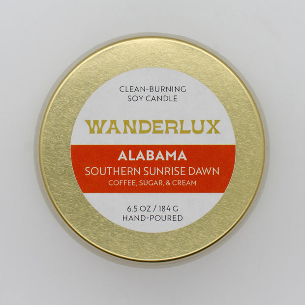 Wanderlux Alabama Southern Sunrise Dawn 6.5 Ounce Soy Candle