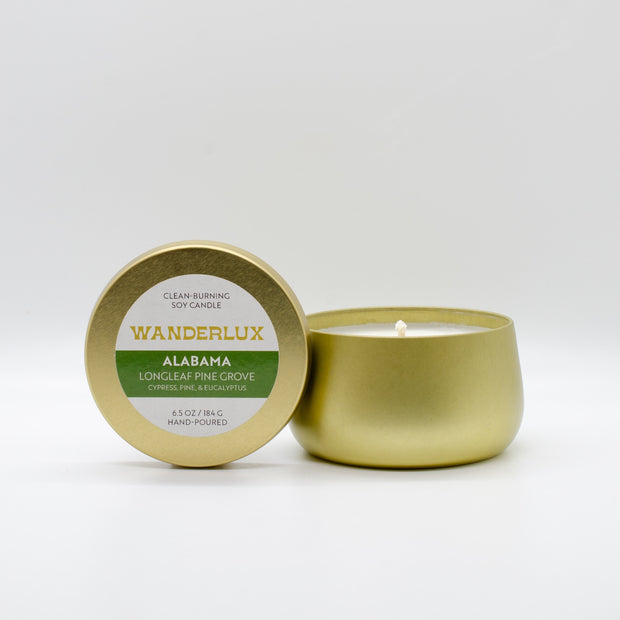 Wanderlux Alabama Longleaf Pine Grove 6.5 Ounce Soy Candle