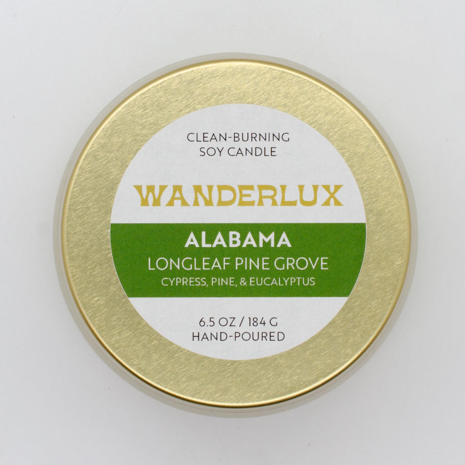 Wanderlux Alabama Longleaf Pine Grove 6.5 Ounce Soy Candle