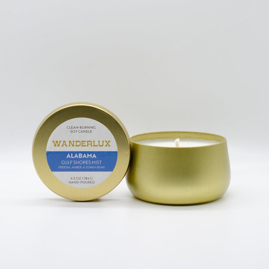 Wanderlux Alabama Gulf Shores Mist 6.5 Ounce Soy Candle