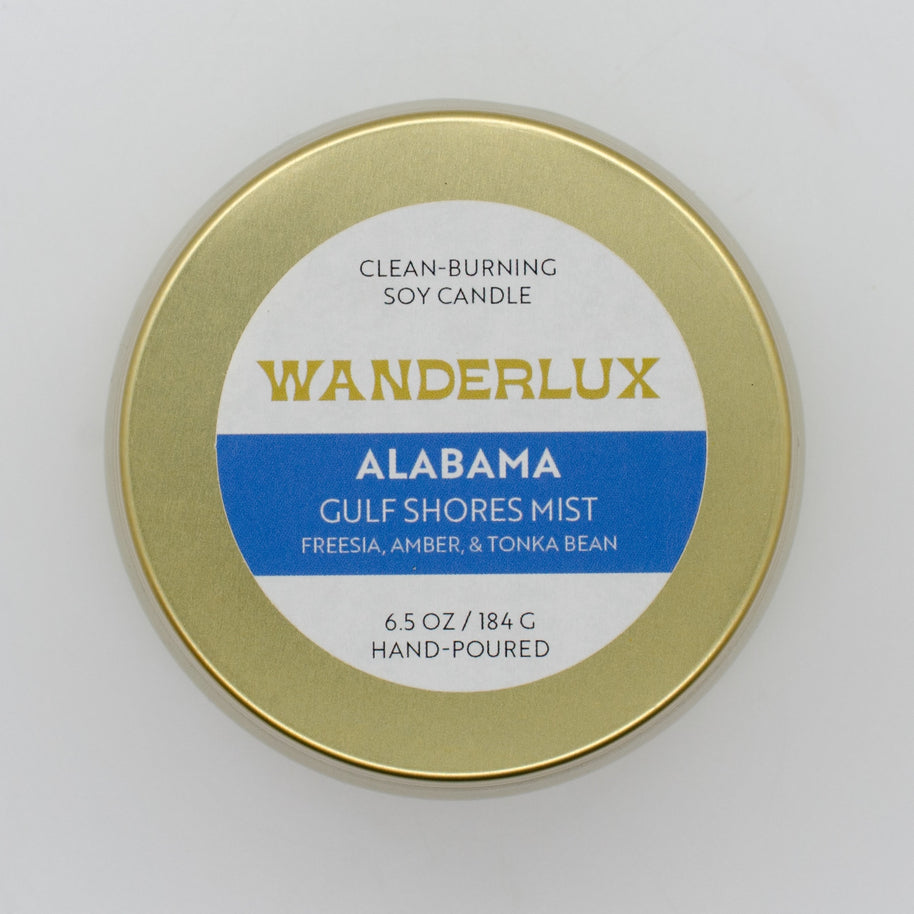 Wanderlux Alabama Gulf Shores Mist 6.5 Ounce Soy Candle