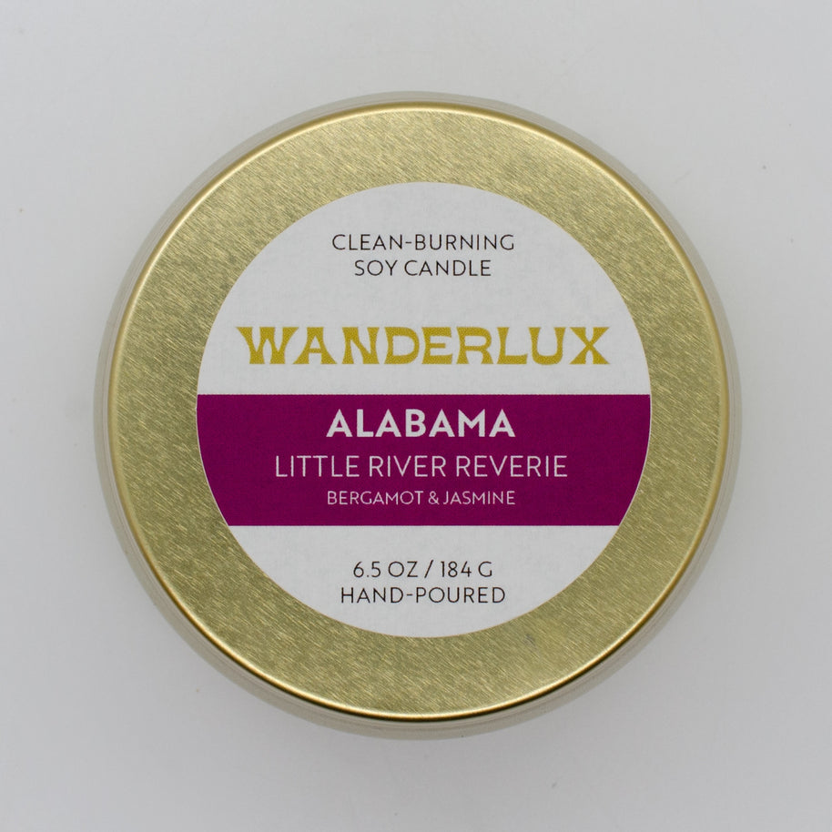 Wanderlux Alabama Little River Reverie 6.5 Ounce Soy Candle
