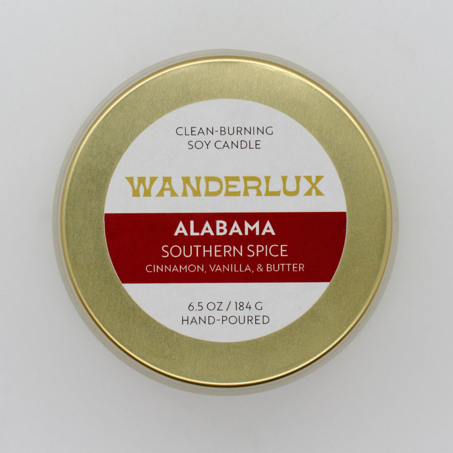 Wanderlux Alabama Southern Spice 6.5 Ounce Soy Candle