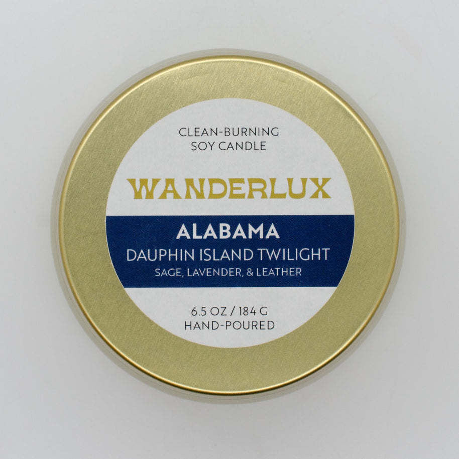 Wanderlux Alabama Dauphin Island Twilight 6.5 Ounce Soy Candle