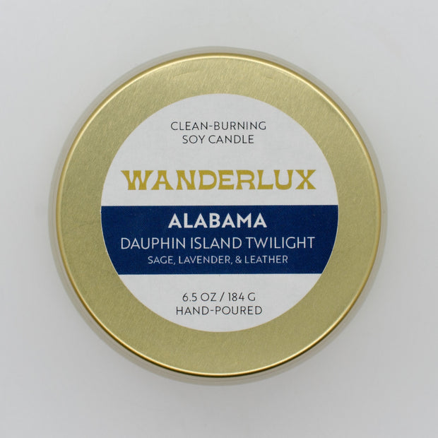 Wanderlux Alabama Dauphin Island Twilight 6.5 Ounce Soy Candle