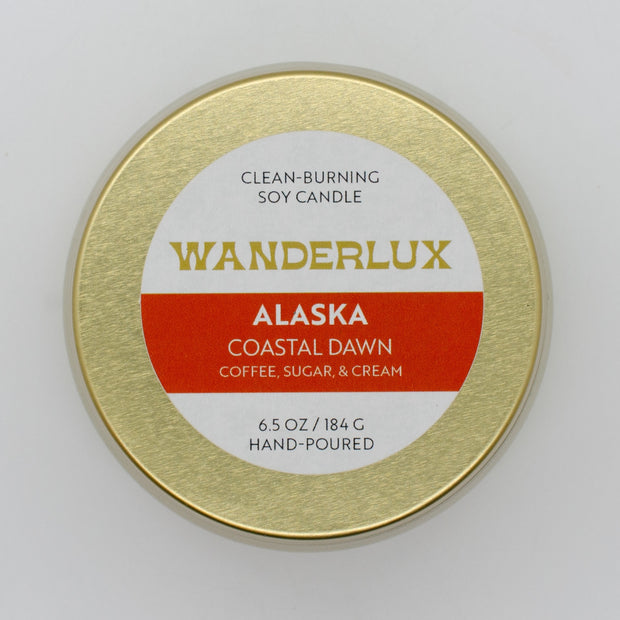 Wanderlux Alaska Coastal Dawn 6.5 Ounce Soy Candle