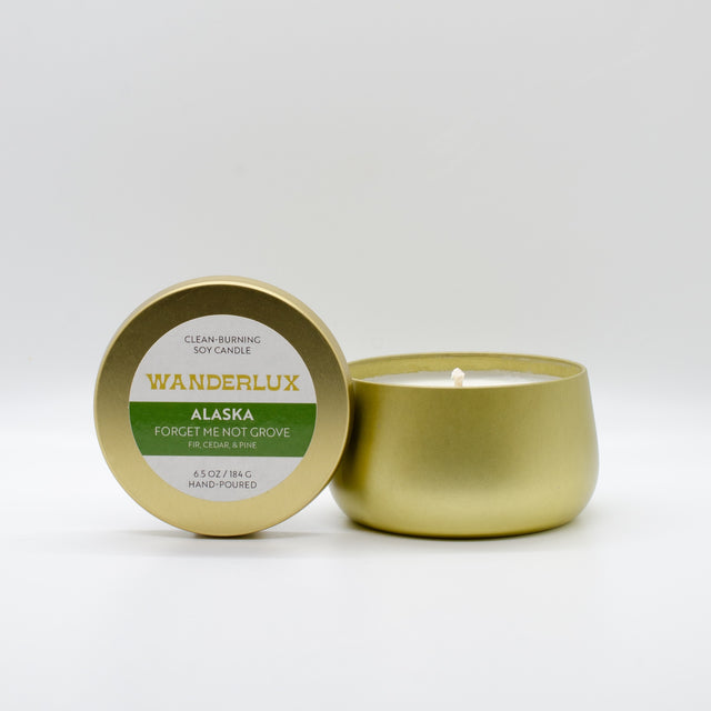 Wanderlux Alaska Forget-Me-Not Grove 6.5 Ounce Soy Candle