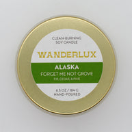 Wanderlux Alaska Forget-Me-Not Grove 6.5 Ounce Soy Candle