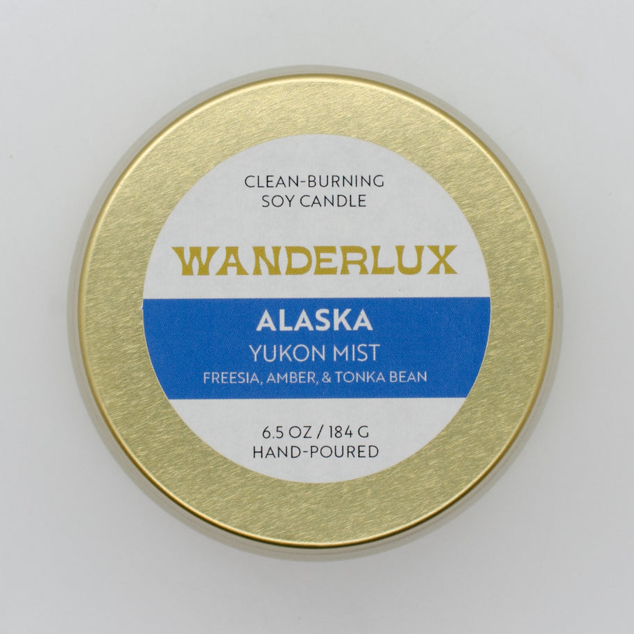 Wanderlux Alaska Yukon Mist 6.5 Ounce Soy Candle