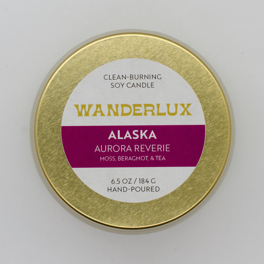 Wanderlux Alaska Aurora Reverie 6.5 Ounce Soy Candle