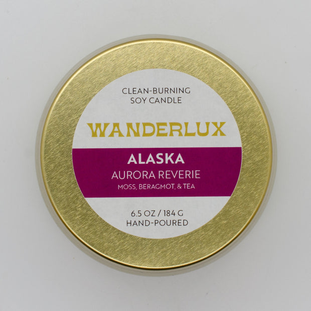 Wanderlux Alaska Aurora Reverie 6.5 Ounce Soy Candle