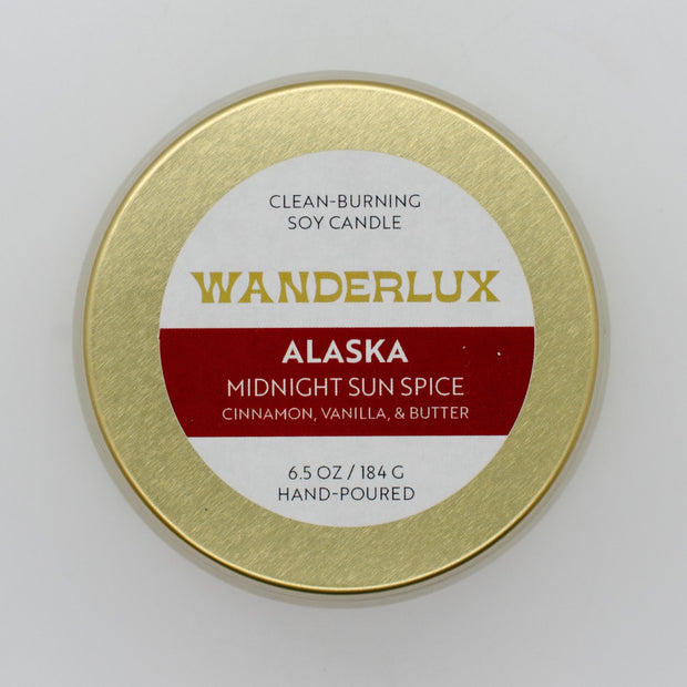 Wanderlux Alaska Midnight Sun Spice 6.5 Ounce Soy Candle