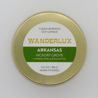 Wanderlux Arkansas Hickory Grove 6.5 Ounce Soy Candle