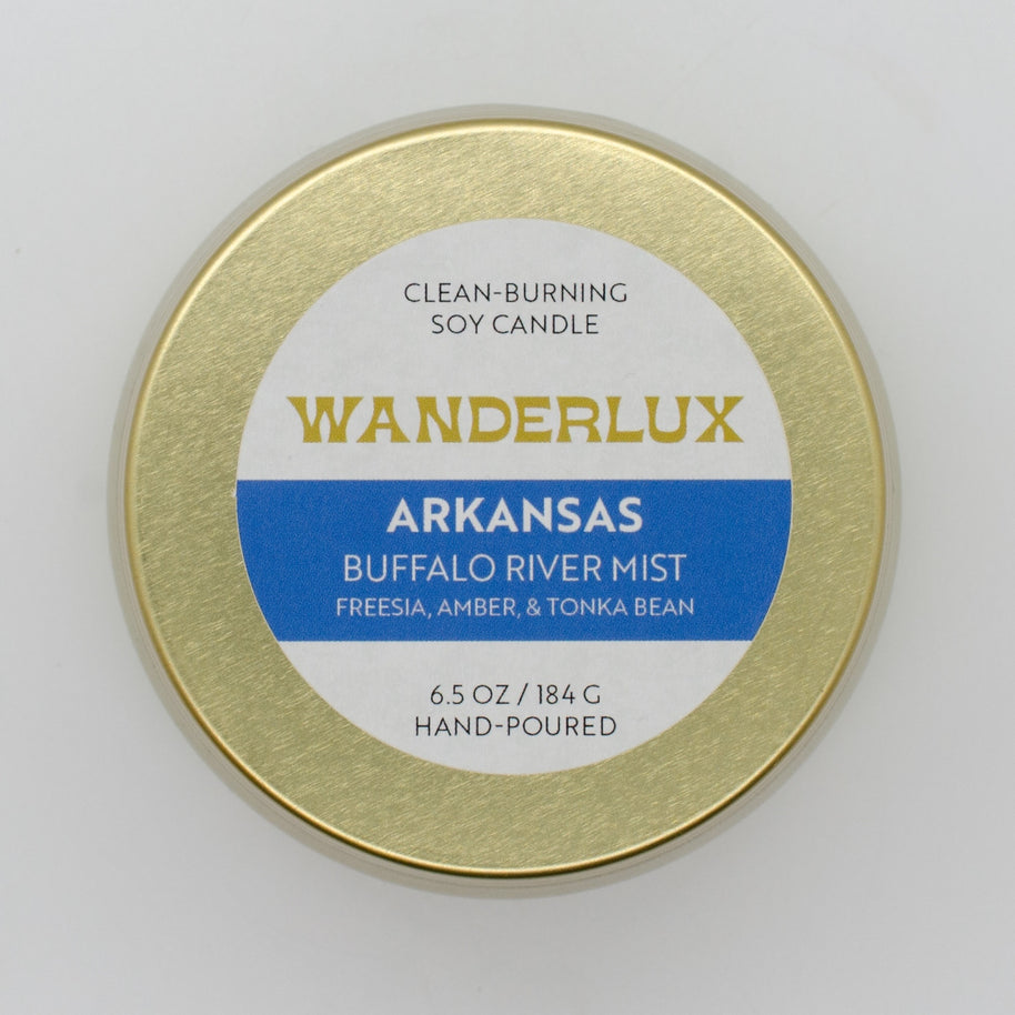 Wanderlux Arkansas Buffalo River Mist 6.5 Ounce Soy Candle