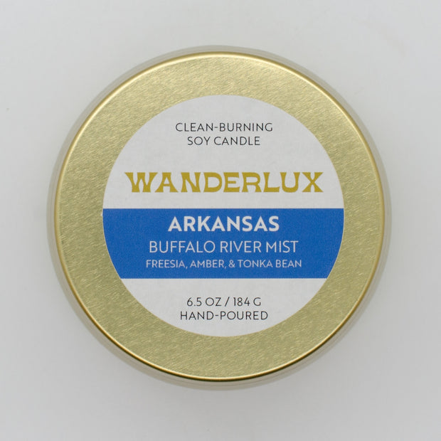 Wanderlux Arkansas Buffalo River Mist 6.5 Ounce Soy Candle