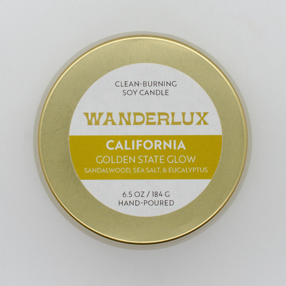 Wanderlux California Golden State Glow 6.5 Ounce Soy Candle