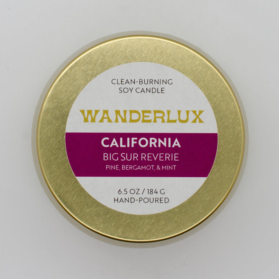 Wanderlux California Big Sur Reverie 6.5 Ounce Soy Candle