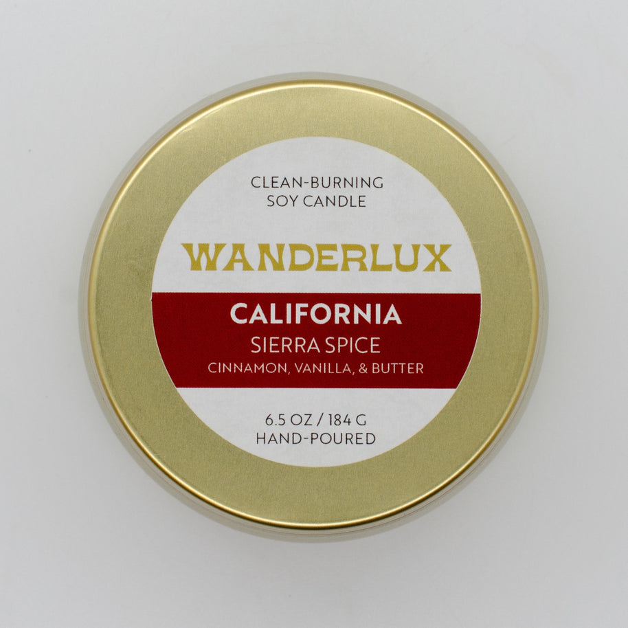 Wanderlux California Sierra Spice 6.5 Ounce Soy Candle