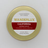 Wanderlux California Sierra Spice 6.5 Ounce Soy Candle