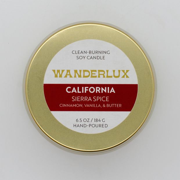 Wanderlux California Sierra Spice 6.5 Ounce Soy Candle