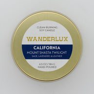 Wanderlux California Mount Shasta Twilight 6.5 Ounce Soy Candle