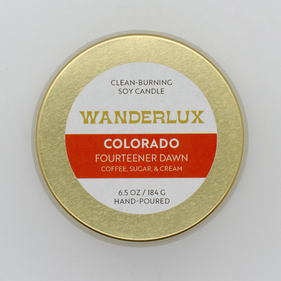 Wanderlux Colorado Fourteener Dawn 6.5 Ounce Soy Candle