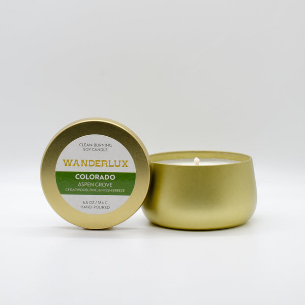 Wanderlux Colorado Aspen Grove 6.5 Ounce Soy Candle