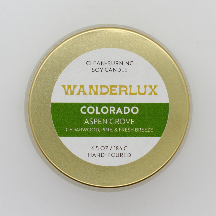 Wanderlux Colorado Aspen Grove 6.5 Ounce Soy Candle
