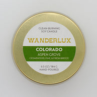 Wanderlux Colorado Aspen Grove 6.5 Ounce Soy Candle