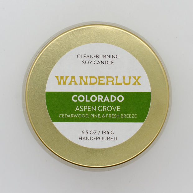 Wanderlux Colorado Aspen Grove 6.5 Ounce Soy Candle