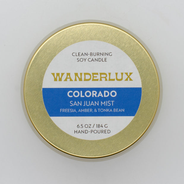 Wanderlux Colorado San Juan Mist 6.5 Ounce Soy Candle