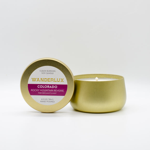 Wanderlux Colorado Rocky Mountain Reverie 6.5 Ounce Soy Candle