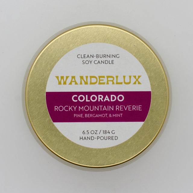 Wanderlux Colorado Rocky Mountain Reverie 6.5 Ounce Soy Candle