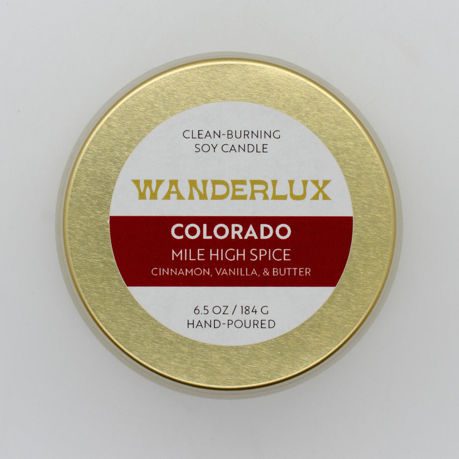 Wanderlux Colorado Mile High Spice 6.5 Ounce Soy Candle