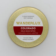 Wanderlux Colorado Mile High Spice 6.5 Ounce Soy Candle