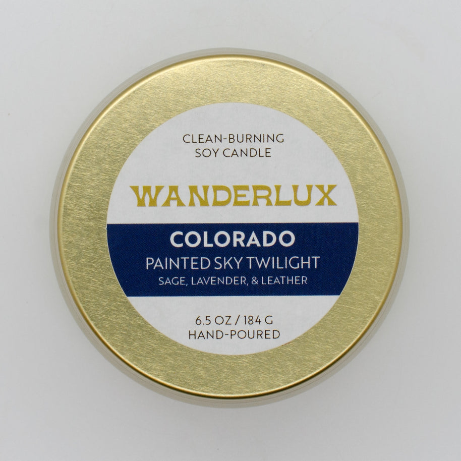 Wanderlux Colorado Painted Sky Twilight 6.5 Ounce Soy Candle
