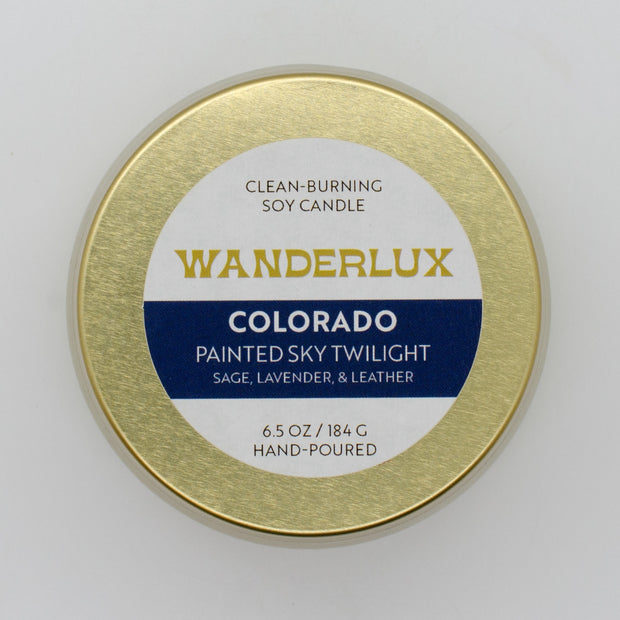 Wanderlux Colorado Painted Sky Twilight 6.5 Ounce Soy Candle