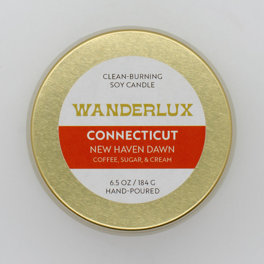 Wanderlux Connecticut New Haven Dawn 6.5 Ounce Soy Candle