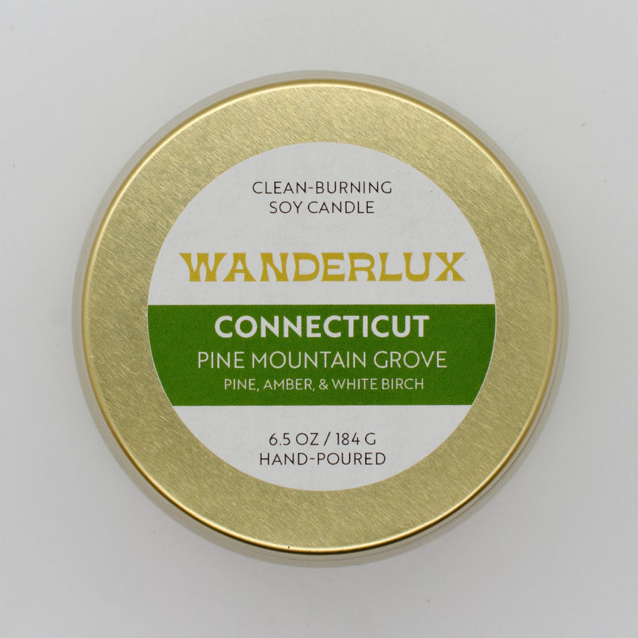 Wanderlux Connecticut Pine Mountain Grove 6.5 Ounce Soy Candle