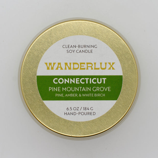 Wanderlux Connecticut Pine Mountain Grove 6.5 Ounce Soy Candle