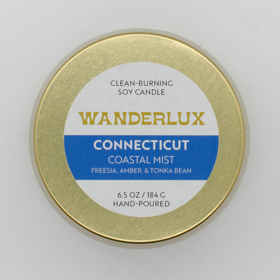 Wanderlux Connecticut Coastal Mist 6.5 Ounce Soy Candle