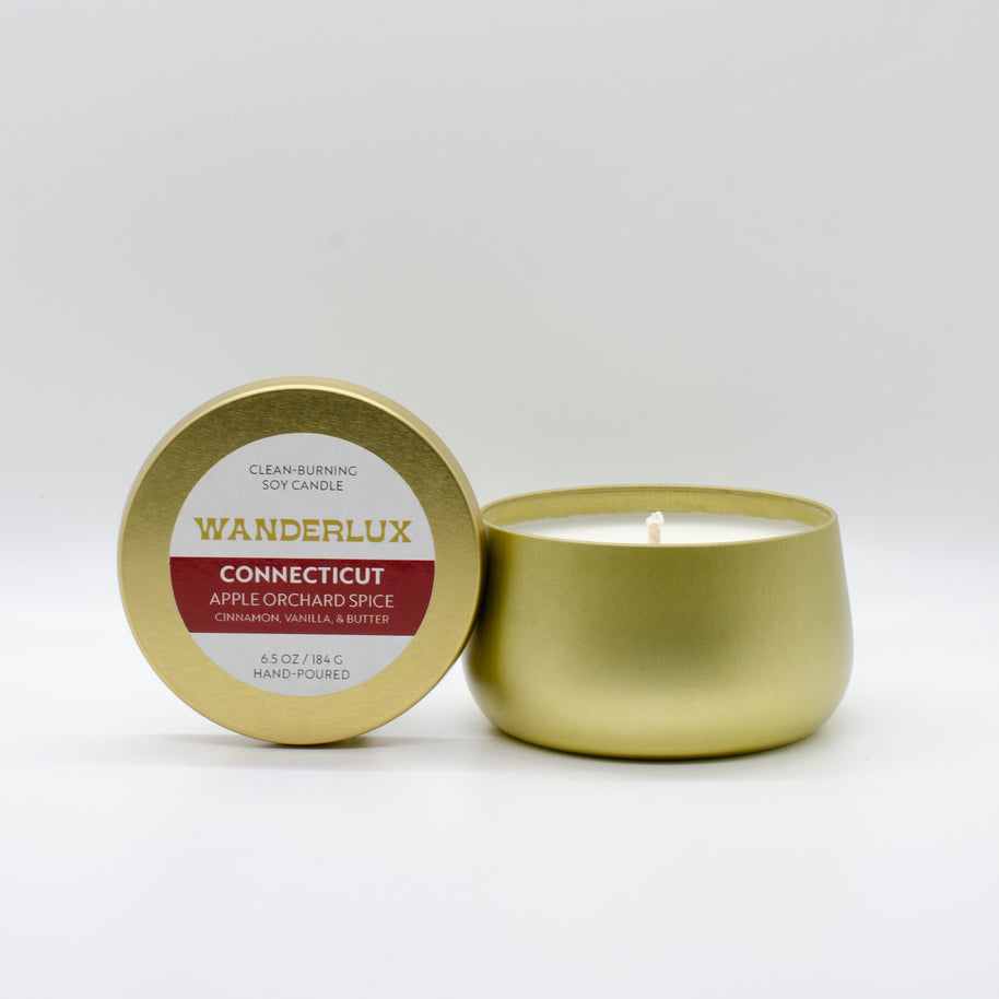 Wanderlux Connecticut Apple Orchard Spice 6.5 Ounce Soy Candle