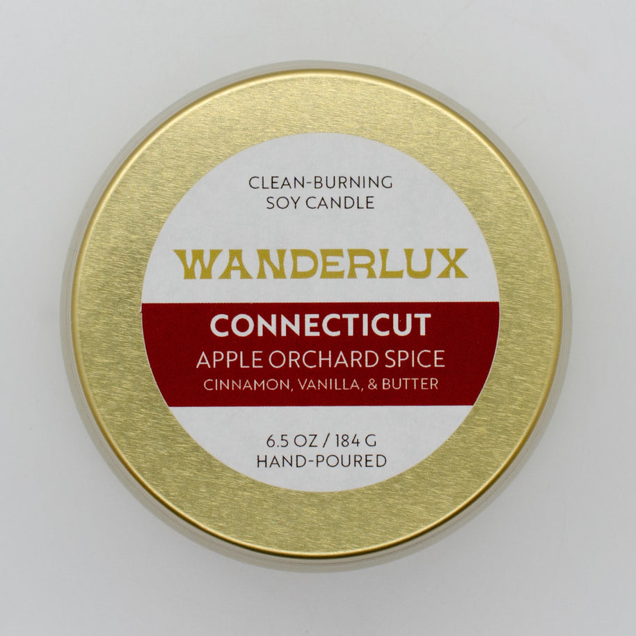 Wanderlux Connecticut Apple Orchard Spice 6.5 Ounce Soy Candle