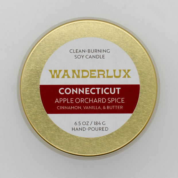 Wanderlux Connecticut Apple Orchard Spice 6.5 Ounce Soy Candle