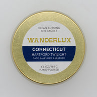 Wanderlux Connecticut Hartford Twilight 6.5 Ounce Soy Candle