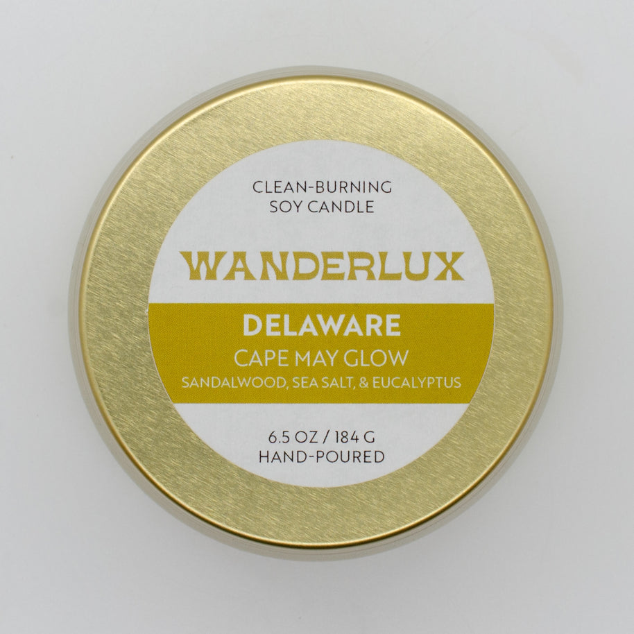 Wanderlux Delaware Cape May Glow 6.5 Ounce Soy Candle
