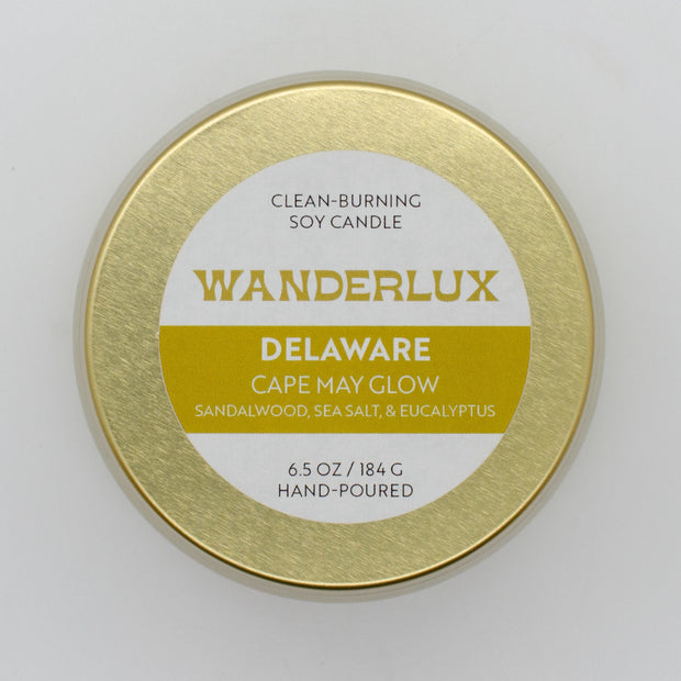 Wanderlux Delaware Cape May Glow 6.5 Ounce Soy Candle