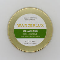 Wanderlux Delaware Holly Grove 6.5 Ounce Soy Candle