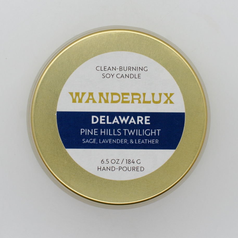 Wanderlux Delaware Pine Hills Twilight 6.5 Ounce Soy Candle